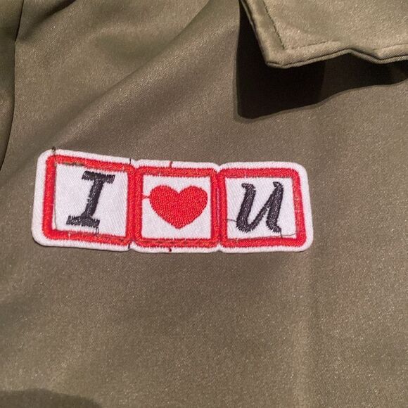 Olive Green Cropped Jacket with Patches Medium - Picture 4 of 15